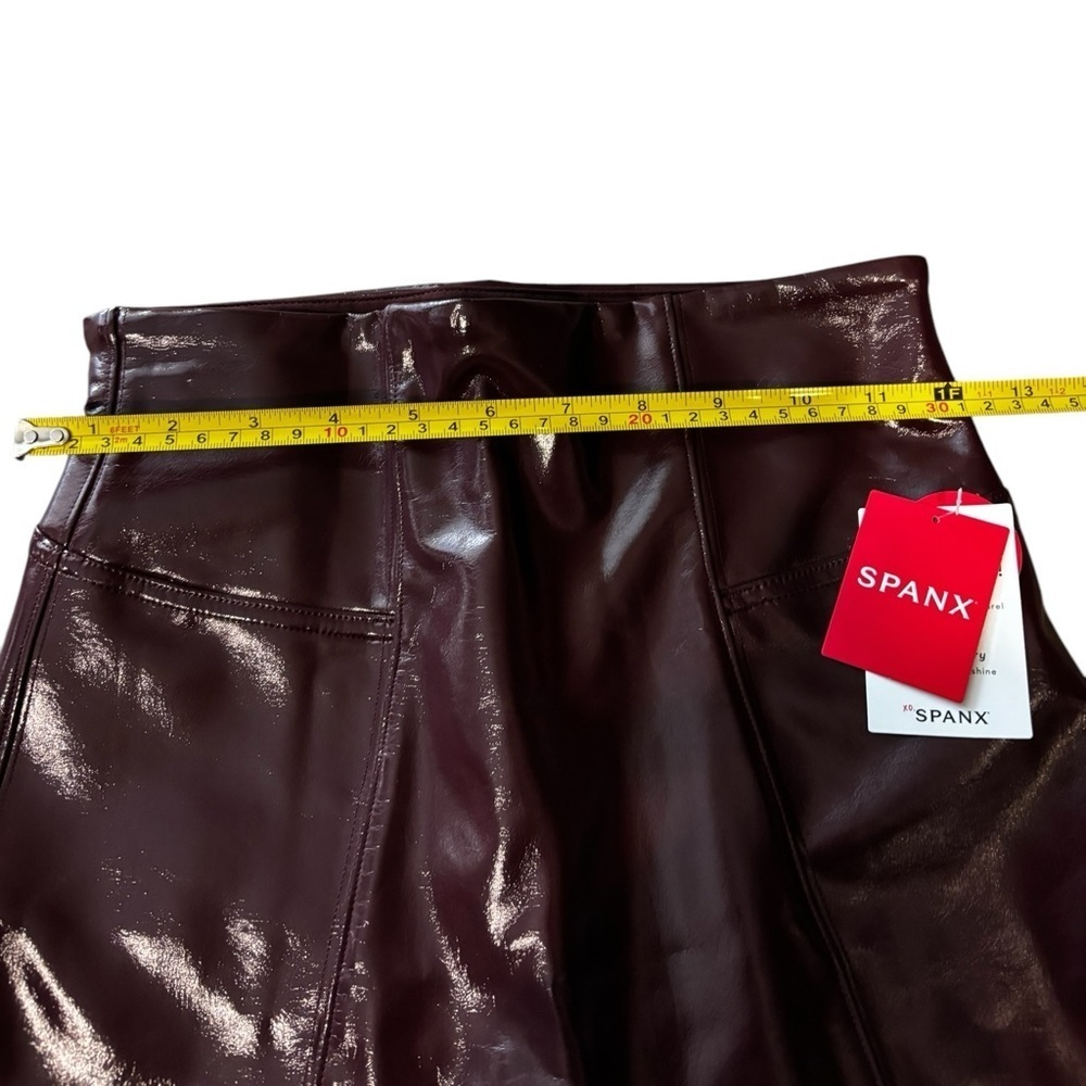 Spanx Burgundy Red Faux Leather High Waist Leggings Size Smalll - Picture 6 of 9